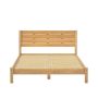 Walker Edison - Minimalist Slatted Solid Wood Low Queen Bedframe - Natural Pine - Image 1