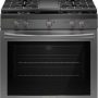 Frigidaire - Gallery 5.1 Cu. Ft. Freestanding Gas Total Convection Range with Self Cleaning - Black Stainless Steel - Image 1