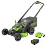 Greenworks - 80V 25" Cordless Battery Dual Blade Self-Propelled Mower with 4.0Ah Battery & Rapid Charger - Green - Image 1