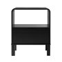 Walker Edison - Modern Curved-Frame 1-Drawer Solid Wood Nightstand - Black - Image 1