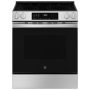 GE - 5.3 Cu. Ft. Slide-In Electric Convection Range with Steam Cleaning and EasyWash Oven Tray - Stainless Steel - Image 1