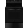 GE - 5.3 Cu. Ft. Freestanding Electric Range with Steam Cleaning and 4 Burner Radiant Cooktop - Black - Image 1