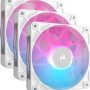 CORSAIR - iCUE LINK RX120 RGB 120mm PWM Computer Case Fan Starter Kit (3-pack) - White - Image 1