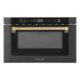 ZLINE - Autograph Edition 24" 1.2 Built-in Microwave Drawer in Black Stainless Steel and Champagne Bronze Accents - Image 1