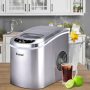 Costway - Silver Portable Compact Electric Ice Maker Machine Mini Cube 26lb/Day - Silver - Image 1