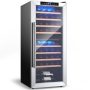 Costway - 43 Bottle Wine Cooler Refrigerator Dual Zone Temperature Control w/ 8 Shelves - Black - Image 1