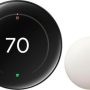 Google - Nest Learning Thermostat (4th gen) with Nest Temperature Sensor (2nd gen) - Polished Obsidian - Image 1