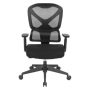 OSP Home Furnishings - High Back Mesh Back Manager's Chair with Self-Adjusting Lumbar Support and Adjustable Arms - Black - Image 1