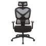 OSP Home Furnishings - Mesh High Back Manager's Chair with Headrest and Self-Adjusting Lumbar Support and Adjutable Arms - Black - Image 1