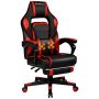 Costway - Goplus Massage Gaming Chair Reclining Racing Computer Office Chair with Footrest - Red - Image 1