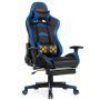 Costway - Goplus Office Massage Gaming Chair Reclining Swivel Racing with Footrest - Navy Blue - Image 1