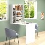 Costway - Wall Mounted Computer Convertible Desk Floating Desk with Storage Bookcases - White - Image 1