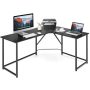 Costway - 58" x 47" L Shaped Corner Computer Desk Home Office Workstation - Black - Image 1