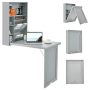 Costway - Wall Mounted Computer Convertible Desk Floating Desk with Storage Bookcases - Gray - Image 1