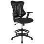Alamont Home - Waylon Contemporary Mesh Drafting Stool - Black - Image 1