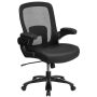 Alamont Home - Hercules Big & Tall 500 lb. Rated Black Mesh/LeatherSoft Ergonomic Chair - Black LeatherSoft/Mesh - Image 1