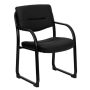 Alamont Home - Donny Contemporary Leather/Faux Leather Side Chair - Upholstered - Black - Image 1