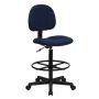 Alamont Home - Bruce Contemporary Fabric Drafting Stool - Navy Blue Patterned ALA-CU76-826 - Image 1