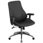 Alamont Home - Hansel Contemporary Leather Executive Swivel Mid-Back Office Chair - Black - Image 1
