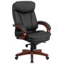 Alamont Home - Hansel Contemporary Leather Executive Swivel Ergonomic High Back Office Chair - Black - Image 1