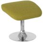 Alamont Home - Egg Rectangle Contemporary Fabric Ottoman - Green Fabric - Image 1