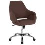 Alamont Home - Madrid Contemporary Fabric Executive Swivel Office Chair - Brown Fabric - Image 1