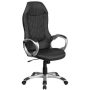 Alamont Home - Contemporary Vinyl Executive Swivel Office Chair - Black Vinyl - Image 1