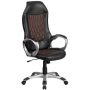 Alamont Home - Contemporary Fabric Executive Swivel Office Chair - Black and Brown Fabric/Vinyl - Image 1