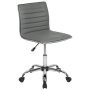 Alamont Home - Alan Contemporary Vinyl Swivel Office Chair - Light Gray Vinyl/Chrome Frame - Image 1
