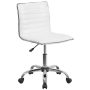 Alamont Home - Alan Contemporary Vinyl Swivel Office Chair - White Vinyl/Chrome Frame - Image 1