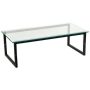 Alamont Home - Hobbs Rectangle Contemporary Glass Coffee Table - Clear/Black - Image 1