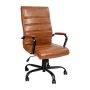 Alamont Home - Whitney High Back Modern Leather/Faux Leather Executive Swivel Office Chair - Brown LeatherSoft/Black Frame - Image 1