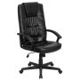 Alamont Home - Nora Contemporary Leather/Faux Leather Executive Swivel Office Chair - Black - Image 1