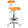 Alamont Home - Bradley Contemporary Plastic Drafting Stool - Orange - Image 1