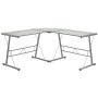 Alamont Home - Ginny L Contemporary Glass Home Office Desk - Clear/Silver - Image 1