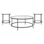 Alamont Home - Astoria Collection Coffee and End Table - Clear/Matte Black - Image 1