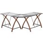 Alamont Home - Jude L Contemporary Glass Home Office Desk - Clear/Cherry - Image 1
