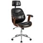 Alamont Home - Contemporary Leather/Faux Leather Executive Swivel Office Chair - Black ALA-TETE-22905 - Image 1