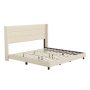 Alamont Home - Hollis King Size Upholstered Platform Bed with Wingback Headboard - Beige - Image 1