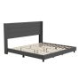 Alamont Home - Hollis King Size Upholstered Platform Bed with Wingback Headboard - Charcoal - Image 1