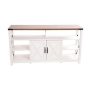 Alamont Home - Wyatt TV Stand for up to 60" TV's with Adjustable Shelf and Storage - White/Rustic - White/Oak - Image 1