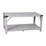 Alamont Home - 2-Tier Coffee Table with Metal Side Braces and Corner Caps - Aspen Gray - Image 1