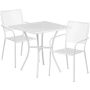Alamont Home - Oia Outdoor Square Contemporary Metal 3 Piece Patio Set - White ALA-DP39-193955 - Image 1