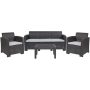 Alamont Home - Seneca Outdoor Contemporary Resin 4 Piece Patio Set - Dark Gray ALA-EBET-231422 - Image 1