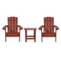 Alamont Home - Charlestown Indoor/Outdoor Adirondack Style Side Table and 2 Chair Set in - Red - Image 1