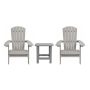 Alamont Home - Charlestown Set of 2 Indoor/Outdoor Folding Adirondack Chairs with Side Table - Gray - Image 1
