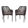 Alamont Home - Kallie Woven Indoor/Outdoor Stacking Club Chairs in Black - Gray Cushions-Set of 2 - Black/Gray - Image 1