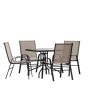 Alamont Home - Brazos Outdoor Square Contemporary 5 Piece Patio Set - Brown - Image 1
