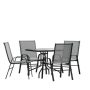 Alamont Home - Brazos Outdoor Square Contemporary 5 Piece Patio Set - Gray - Image 1
