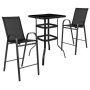 Alamont Home - Brazos Outdoor Square Modern Steel 3 Piece Patio Set - Black - Image 1